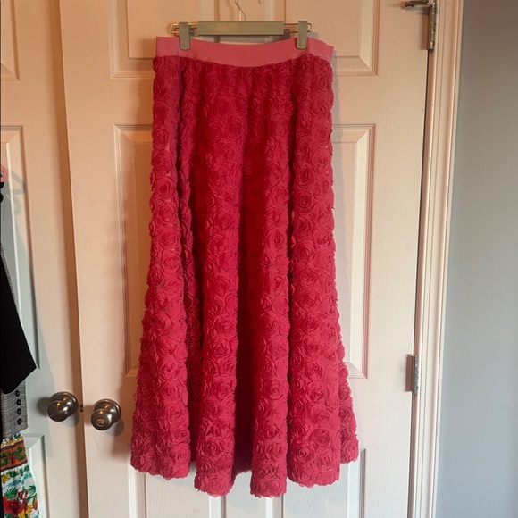 NWT Anthropologie Maeve Floral Appliqué Skirt - Roses Skirt - Size Large - Picture 14 of 16